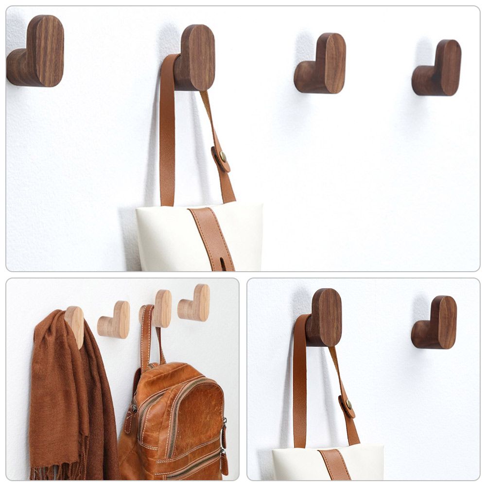 Wooden Decorative Hook Wall-mounted Coat Bag Rack Door Hanger Shower Hook Key Holder Robe Hook