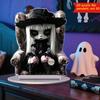Halloween Ghost Witch Table Sign with Base 2D Flat Acrylic Spooky Female Ghost Decoration Holiday Party Home Office Desktop Ornament