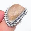 Natural Orange Aventurine 925 Sterling Silver Jewelry Ring Size 7.5 V6a21