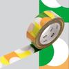 Masking Tape Semicircles - Silver, Green, Yellow - 1.5 Cm X 7 M