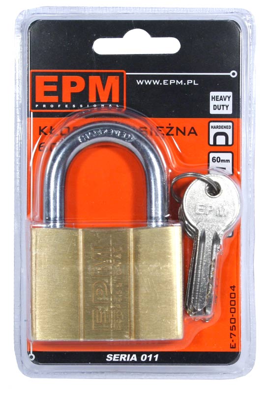 BRASS PADLOCK 5 KEYS 50MM - E-750-0003