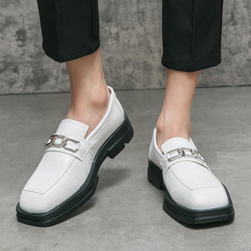 Fashion Slip On Casual Men's Thick Soled Leather Shoes Classic British Style Fashion Party Dance High Quality Loafers Luxury Hot