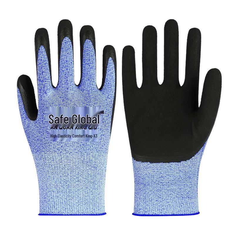 Усиленные нитриловые противопрокольные нескользящие рабочие перчатки для строительства и маслостойкие