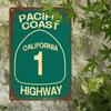 Винтажная металлическая настенная табличка Highway 1 Калифорнии 8x12 дюймов Ретро алюминиевая табличка для домашнего бара кафе Декор для помещений и улицы
