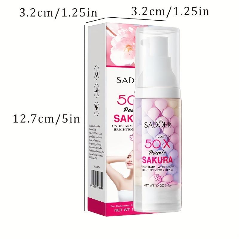 Крем для отбеливания подмышек Sakura Collagen, Осветляющий, Увлажняющий, Гладкий и Нежный Светло-бежевый, Улучшает Сухость и Темно-желтый цвет подмышек Светло-бежевый