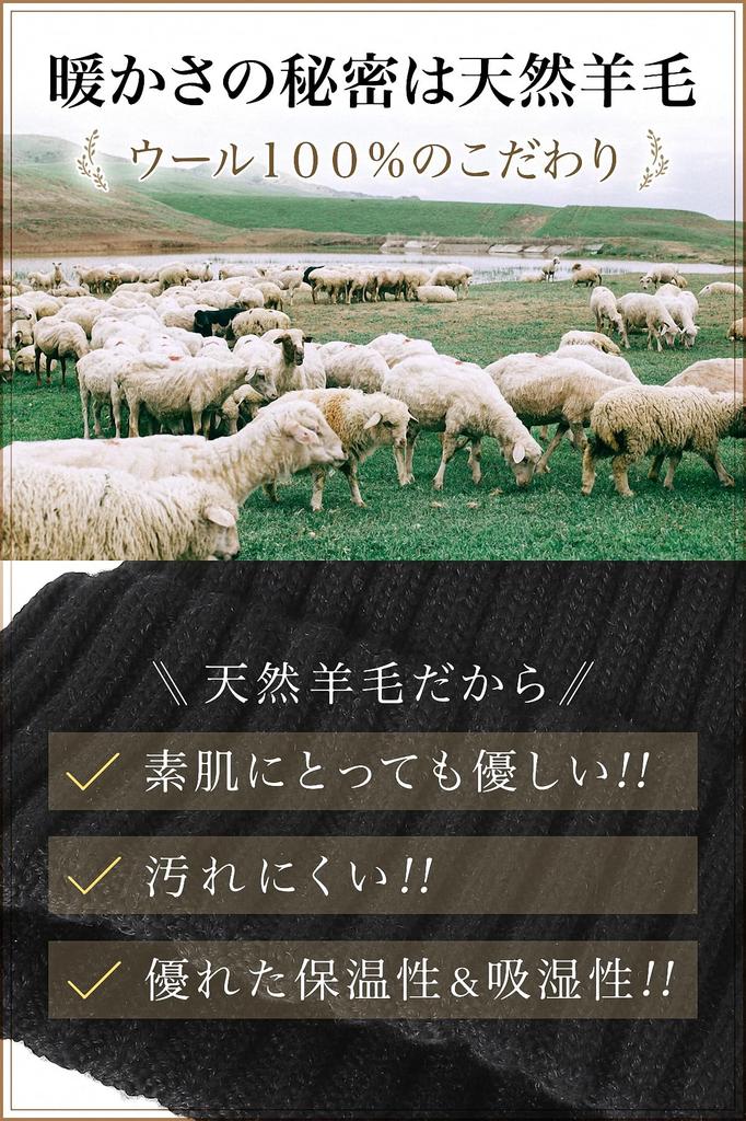 [Branze] Men's Knitted Hat, 100% Wool, Made In Japan, Whole Garment, Cold Weather Beanie (Free Size, Gray)