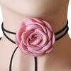 Женское колье-колье в стиле ретро с цветком, элегантный воротник на шнуровке для вечеринок, повседневная одежда, ручная работа, 3d декор роз, регулируемая, удобная посадка