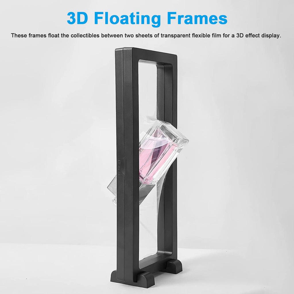 2 шт. Дисплей с 3D-эффектом, плавающая рамка для монет, коробка, подставка для ювелирных изделий, кейс с подставкой, черная PE-пленка, демонстрационная коробка