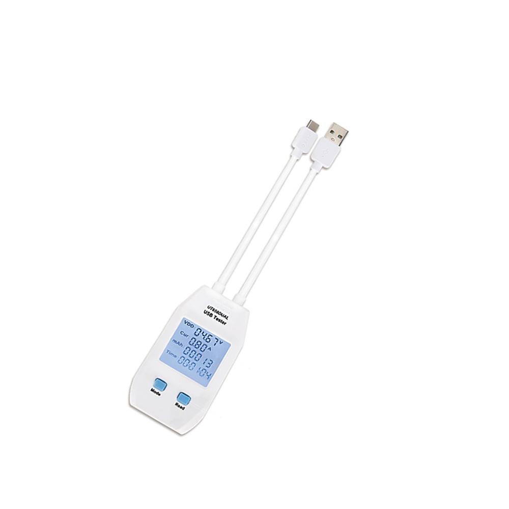 Цифровой вольтметр-амперметр с детектором USB Type C (UT658 двойной), измеритель напряжения