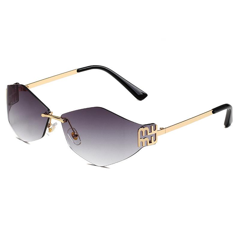 New metal frameless rhombus fashion sunglasses, European and American ins Internet celebrity women's sunglasses trendy sunglasses
