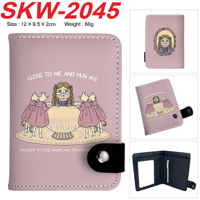 Crybaby Crying Doll Anime Wallet Vertical Snap Button Coin Purse Unisex Double Layer Card Holder