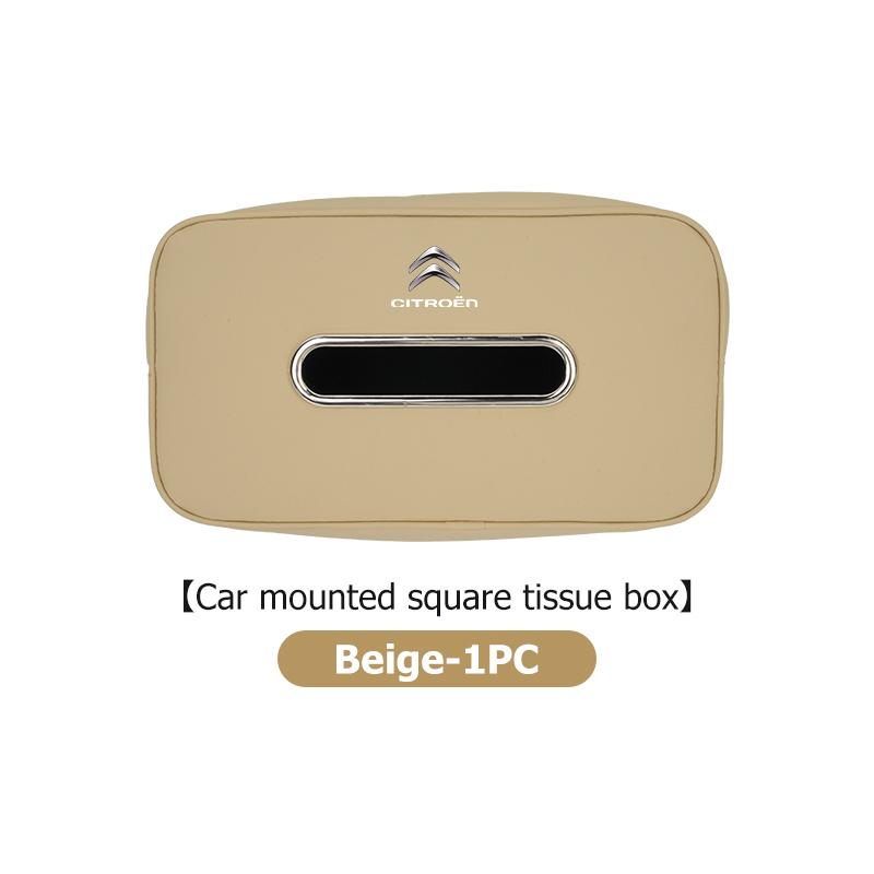 Leather Car Logo Tissue Box Seat Hanging Paper Towel Storage Bag For Citroen C4 C3 C5 C1 C2 C6 C4L DS3 DS4 Berlingo Picasso