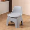Plastic Circular Stool, Household Chair, Small Stool, Backrest Chair, Portable, Durable, Suitable for Living Room, Bathroom