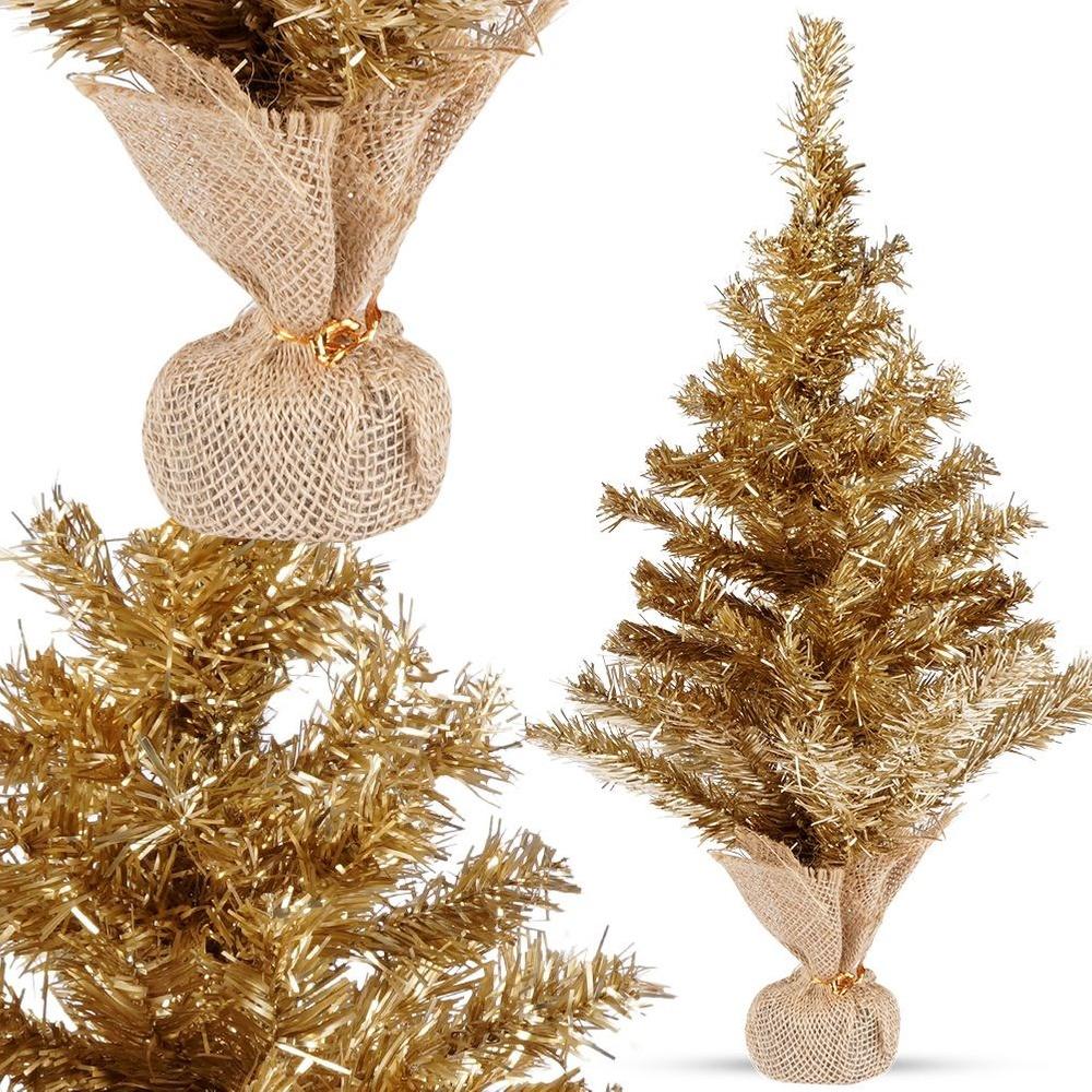 Gold Mini Artificial Christmas Tree 60cm