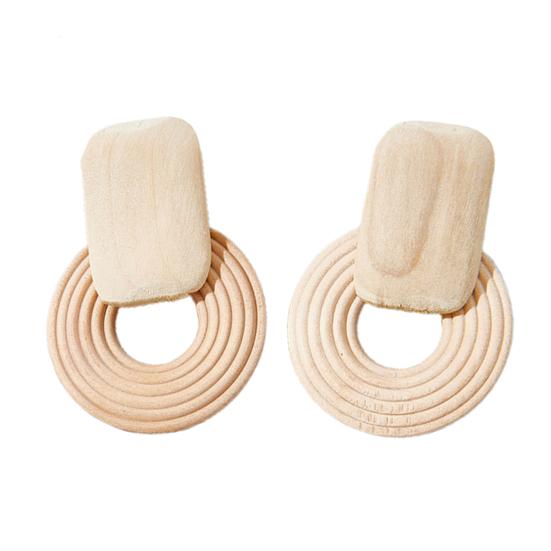 1 пара модных женских деревянных сережек с бисером и преувеличенными ажурными серьгами для вечеринки