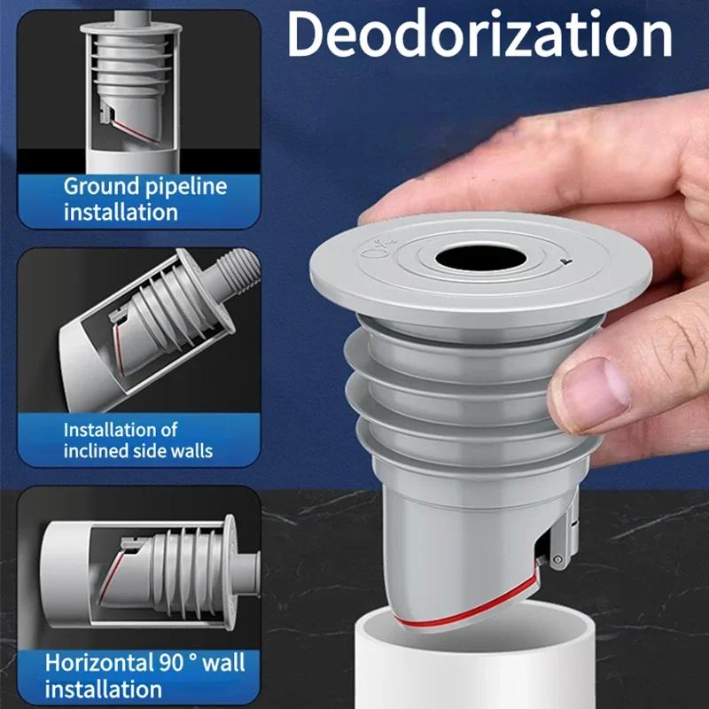 Silicone Sewer Pipe Sealing Ring Anti Odor Sewer Pipe Sealing Ring Water Plug Floor Drain Sewer Seal Stopper Bathroom Accessorie
