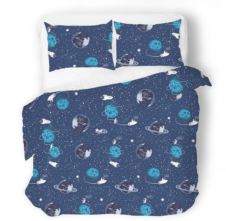 Pościel satynowa 140x200 exclusive 52 kosmos