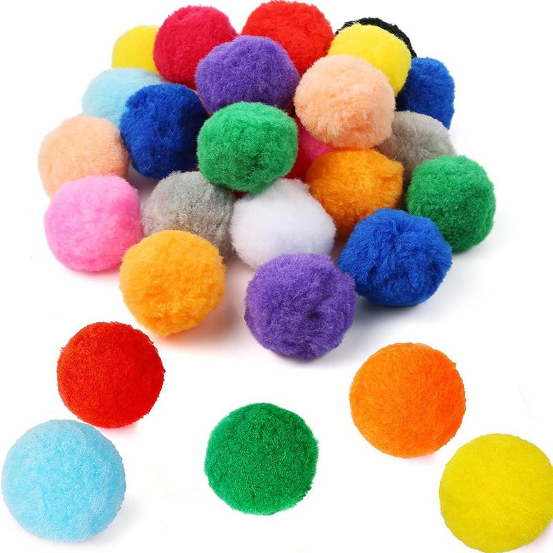 Random Colored Soft Plush Balls Pack Of 100 Pieces, Chewable Pet Play Balls, Interactive Entertainment ZSY