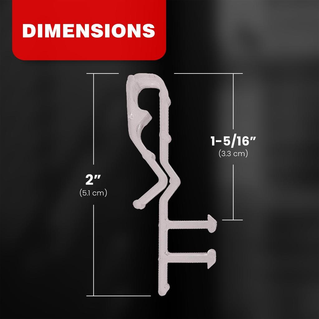 Amazing Drapery Hardware 2" Clear Hidden Valance Clips - Durable Plastic Brackets for Blinds and Window Shades, 10-Pack