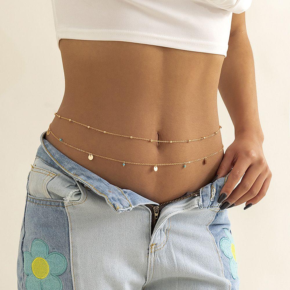 Accessories for Women Girls Sexy Summer Beach Beads Belly Chains Layered Waist Chain Body Jewelry