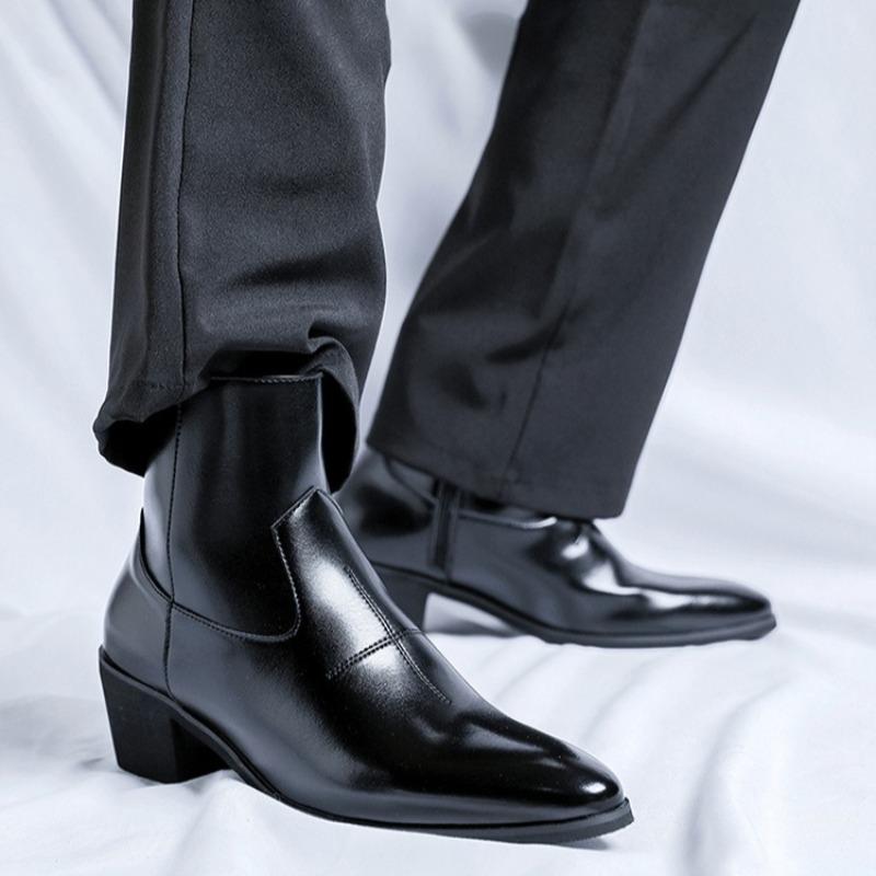 Бренд Мужские Ботинки Модные Челси Ботинки Роскошная Кожаные Боты Черные Классические Деловые Нарядные Ботинки Повседневные Ботильоны для Мужчин Боты