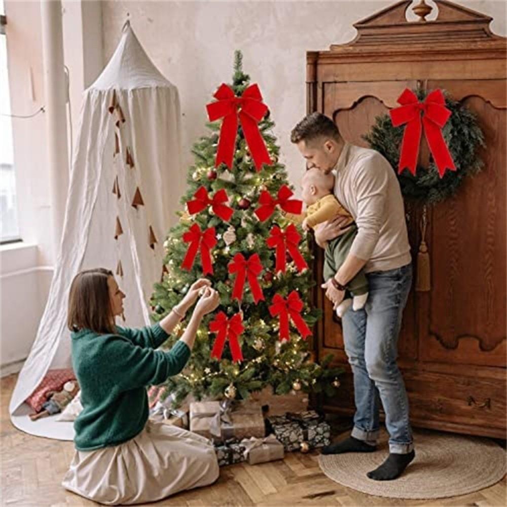 6cm Wide Christmas Tree Ribbon Velvet Bow Decorative Ribbon Gift Ribbon Christmas Decorations