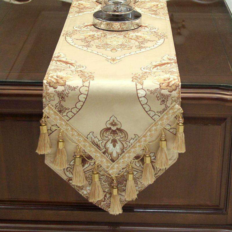 Высококачественные жаккардовые столы, флаг, хлопок, лен, цветочная живопись, дорожка для стола, домашний декор, ТВ, чай, обеденная скатерть, коврик, подвеска с кисточкой
