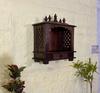 Handcrafted Wooden Wall Hanging Mandir: Small Pooja Ghar Temple