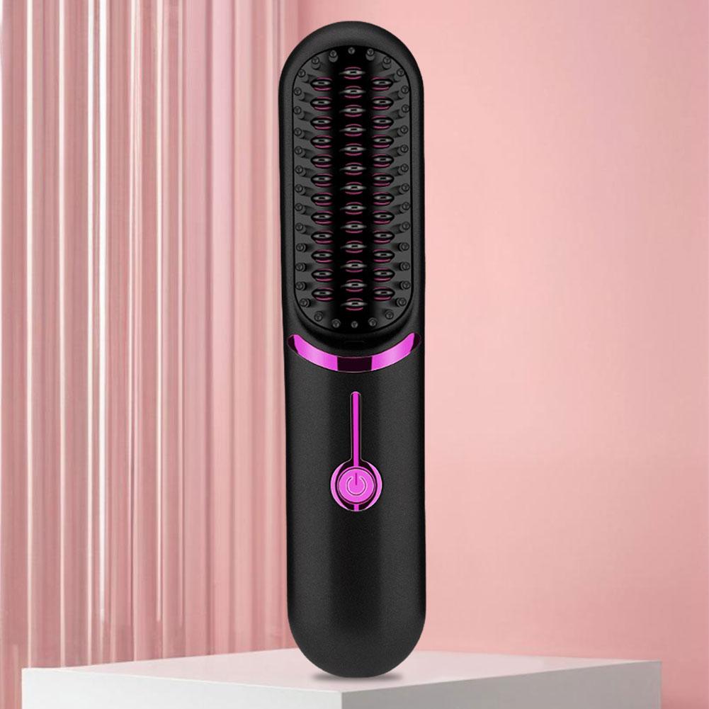 Электрическая расческа 5200 мАч, беспроводная прямая расческа для волос, 3 температурных режима, выпрямляющая щетка для волос, защита от ожогов для парикмахерского салона