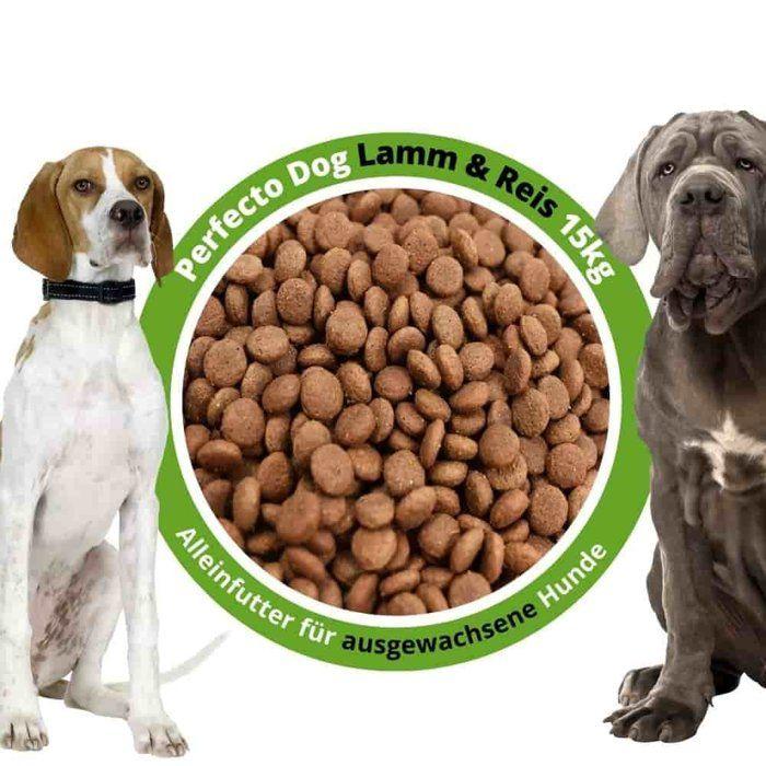 Croquettes pour chien, nourriture sèche, agneau et riz 15kg