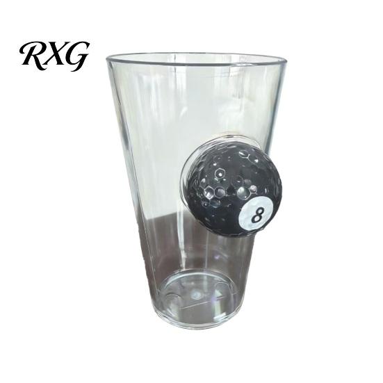 Versatile Home Drinkware Wine Glass, Golf/Football/Tennis/Rugby/Baseball/Billiards/Basketball Shape, Creative Transparent Stadium Cup for Sports Fans