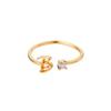 A-Z Initial Rings for Women Open Adjustable Stainless Steel Wedding Ring 2024 Trend Gold Color Couple Jewelry Accessories Gift