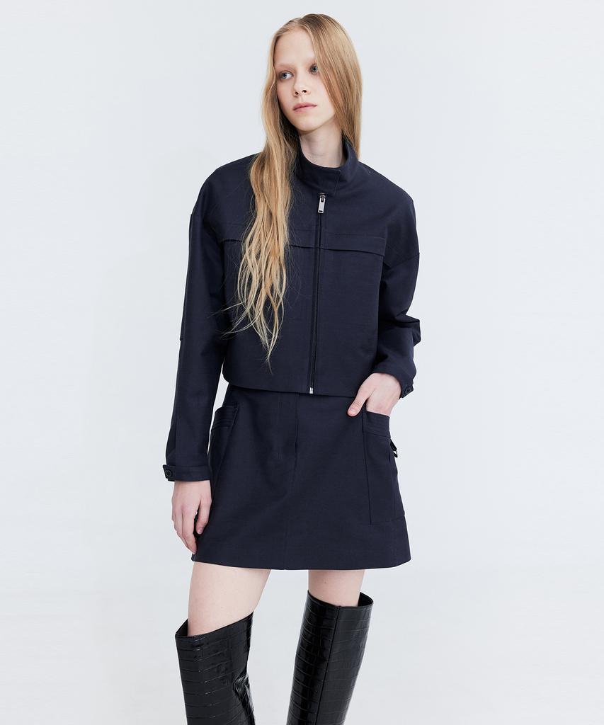 Bundercammer Cotton Cargo Mini Skirt_Charcoal