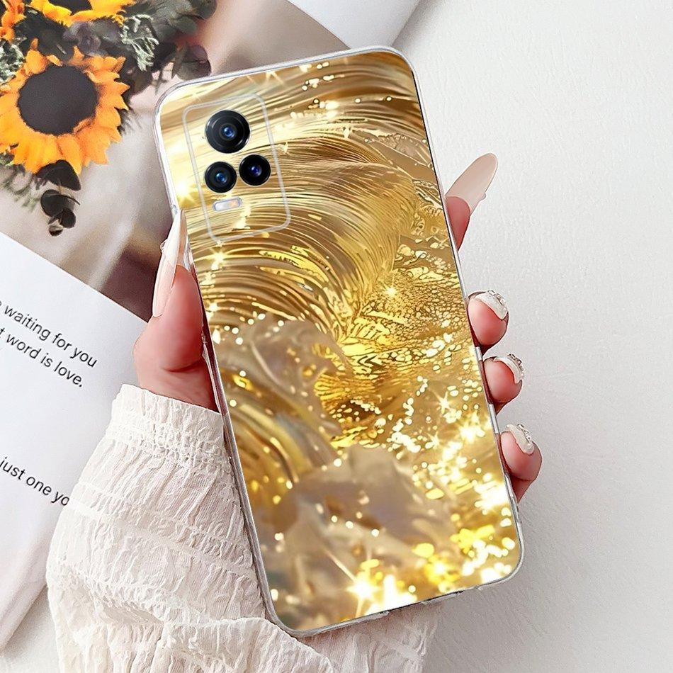 Чехол для телефона Vivo V21e V2061 / V21 4G 5G V2050 V2066 VivoV21e V 21 4G Элегантный цветочный принт с кошкой Мягкий силиконовый ТПУ Чехлы