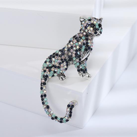 Брошь унисекс, реалистичный гепард, воротник со стразами, противоскользящая сумка, форма пальто, шляпа, шарф, украшение, одежда