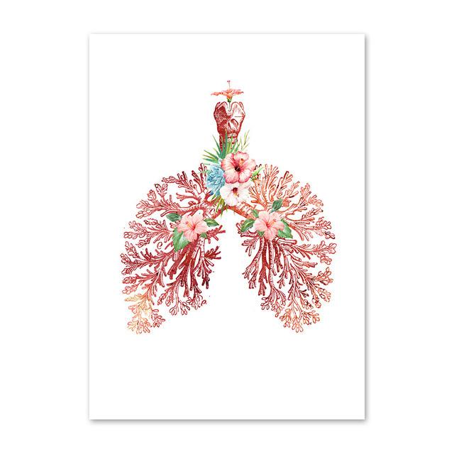 Анатомия стены книги по искусству цветок груди матки печень почки холст картины плакаты на скандинавскую тему печать украшения фотографии для врача офиса