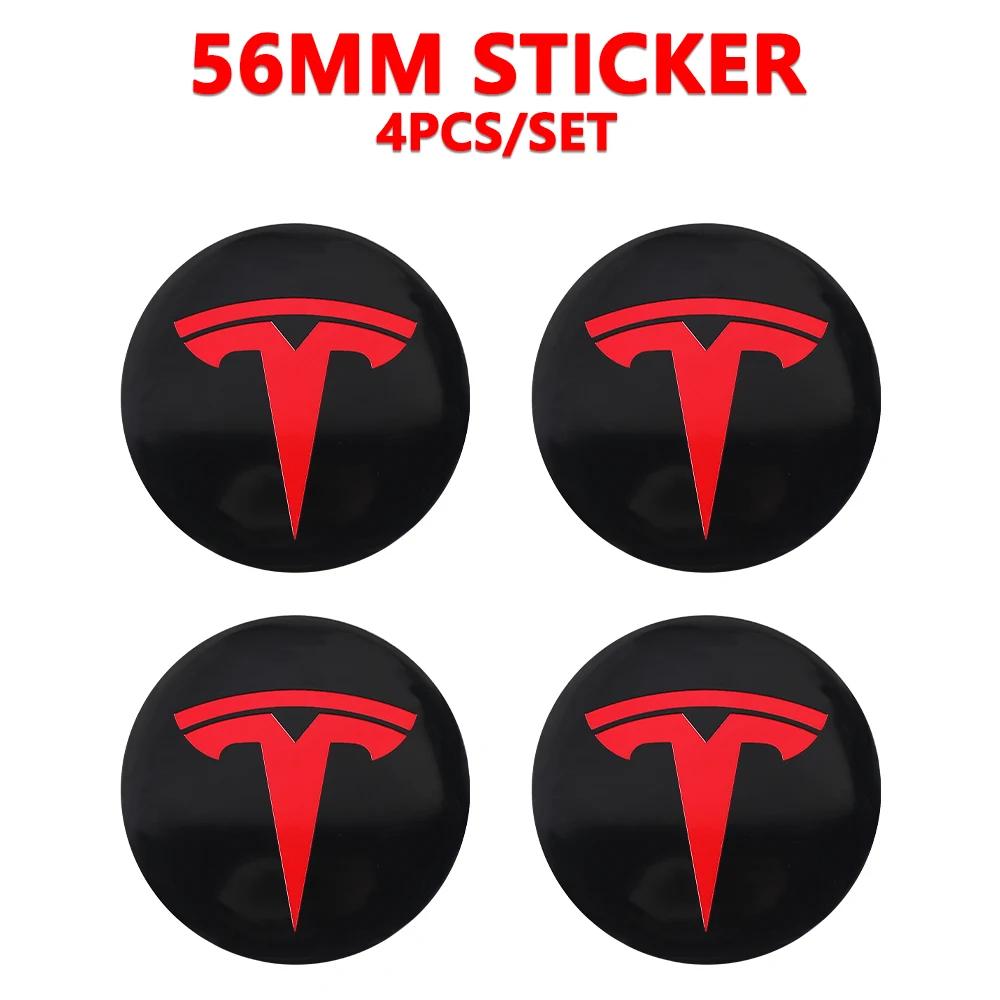 4pcs for Tesla Model 3 Model Y Badge Covers Hub Caps 4pcs 56mm Hub Center Caps for Tesla Model Y X S 2023 Auto Accessories Style
