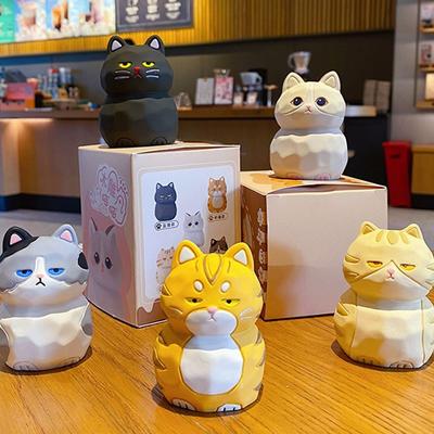 Кавайная Смоляная Фигурка Кота Аниме Семейство Кошек Котята Игрушки Украшение для Автомобиля Q Версия Милая Модель Кота Фигурки Декор