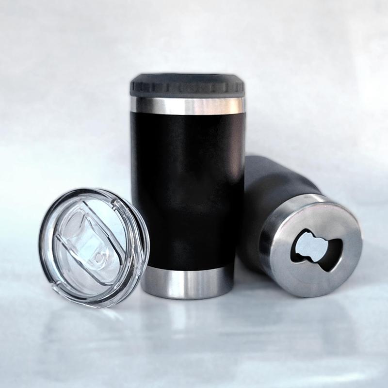 14 унций Нержавеющая сталь Стакан для пива с открывашкой 2 крышки Вакуумная бутылка с изоляцией для путешествий в машине Хранение в холодном баке Бутылка для виски с водой