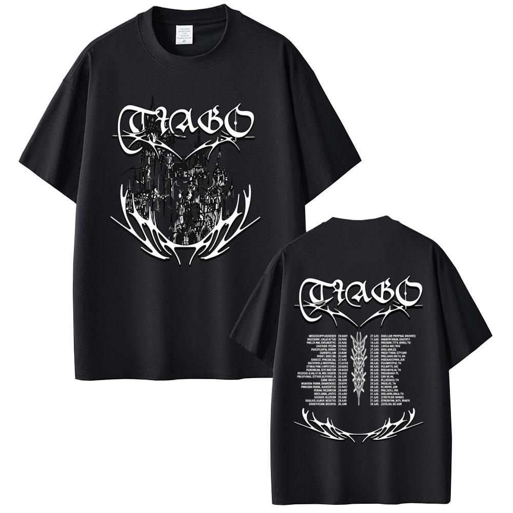 Rapper Tiago PZK Merch 2026 T Shirts Unisex Women Hip Hop Metal Rock Oversized Short Sleeve T-shirt Unisex's Fashion Casual T-shirts