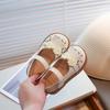 Children Princess Shoes Round Toe Embroidered Girls Leather Shoes Wear-resistant Non-slip 2024 New Kids Flat Shoes Hook&loop
