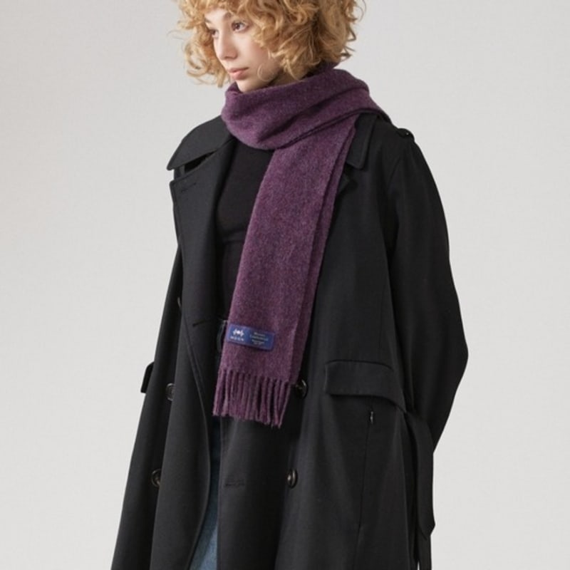 ABRAHAM MOON Шарф из мериносовой шерсти 25 см - Вересковый пурпурный