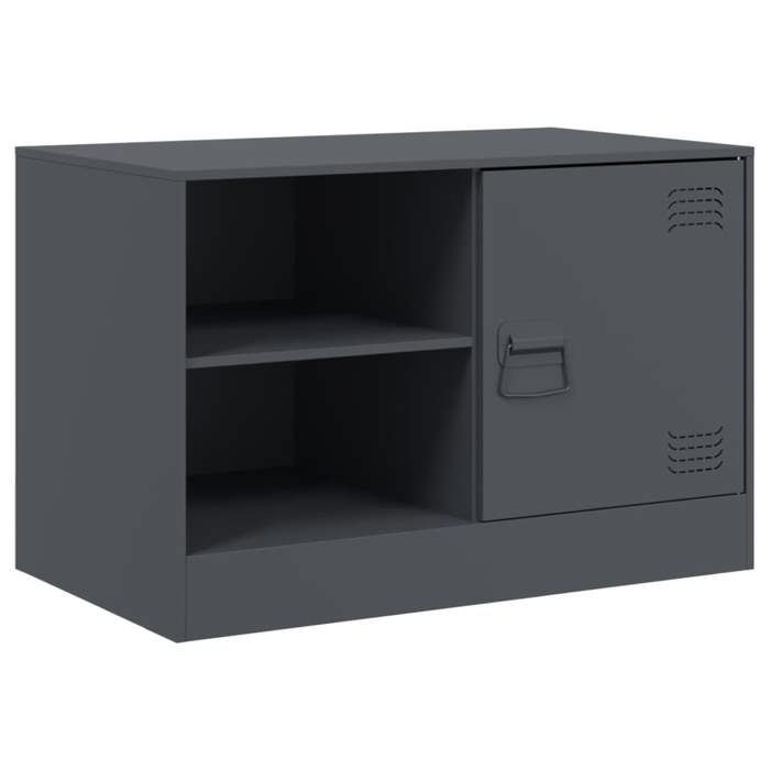 VidaXL Meuble TV anthracite 67x39x44 cm acier, banc TV, meuble télé, meuble multimédia, buffet TV, meuble hifi, centre de 841695