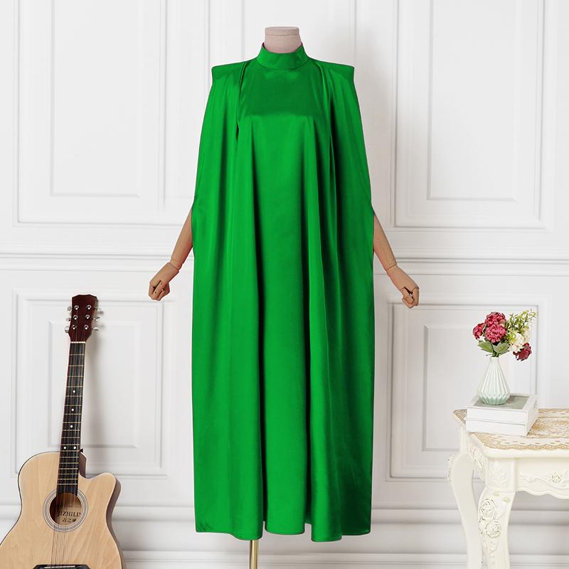 VONDA Spring Women O Line High Collar Loose Long Party Dress