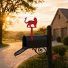 Durable Outdoor Mailbox Sign Yard Iron Signage with Fixed Holes, Metal Cat Butterfly Decoration, Mounting for Wood Leather Mailboxes Anti-rust Plate