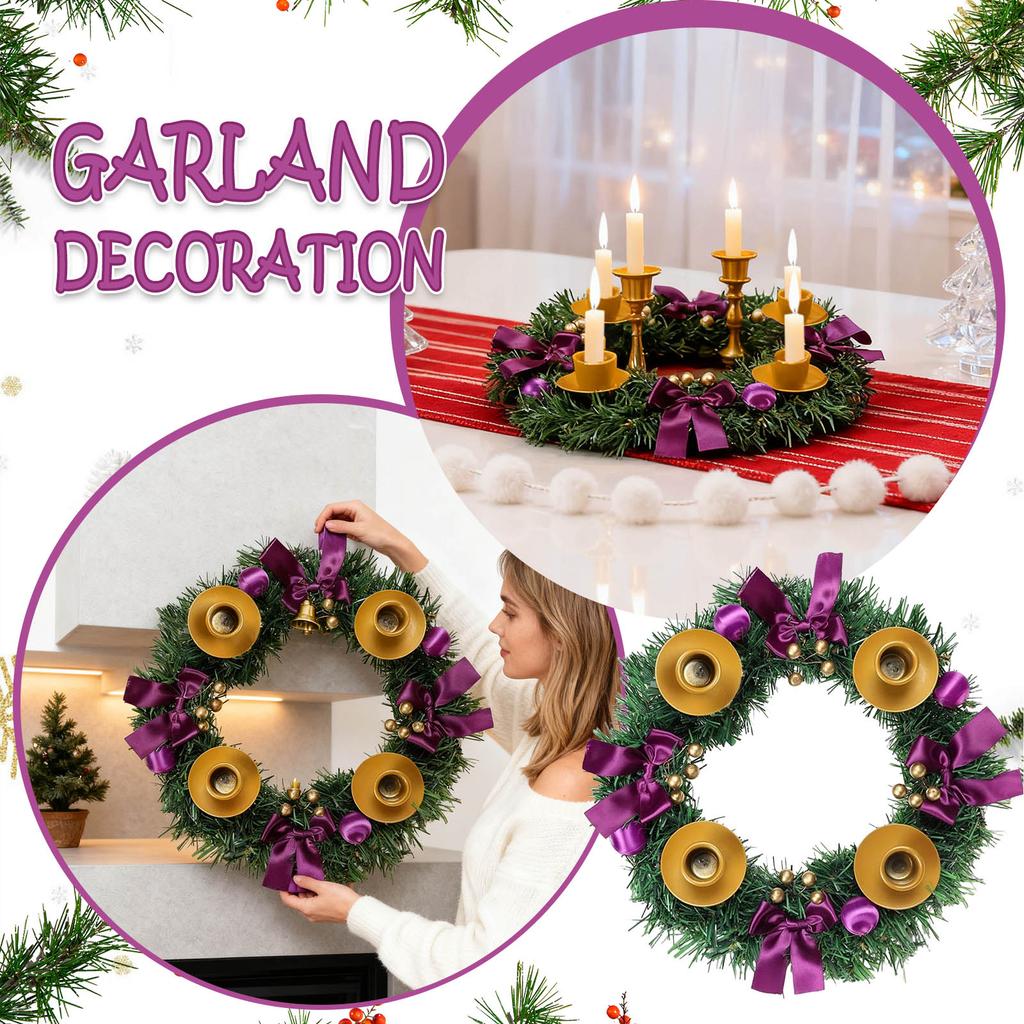 Christmas Norfolk Wreath PE Soft Rubber Texture Needles And Pinevine Christmas Decoration