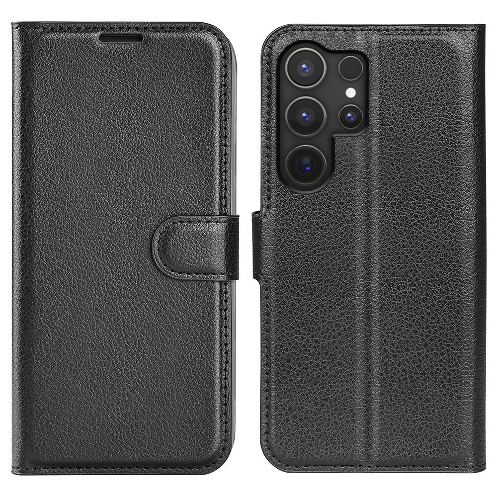 For Samsung Galaxy S24 Ultra Wallet Case Litchi Texture Shockproof Leather Flip Stand Phone Cover