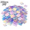 Impact Resistant Craft Tiles Mini Iridescent Acrylic Squares, Translucent Rainbow Pieces, 2cm 3cm Holographic Colorful Mosaic Art Supplies for