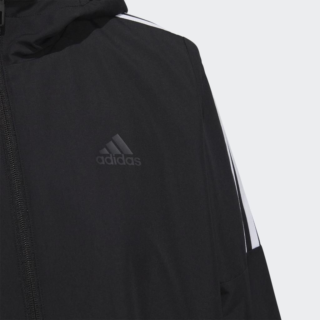 Adidas Длинная тканая куртка с капюшоном Женская верхняя одежда черного цвета HG1849