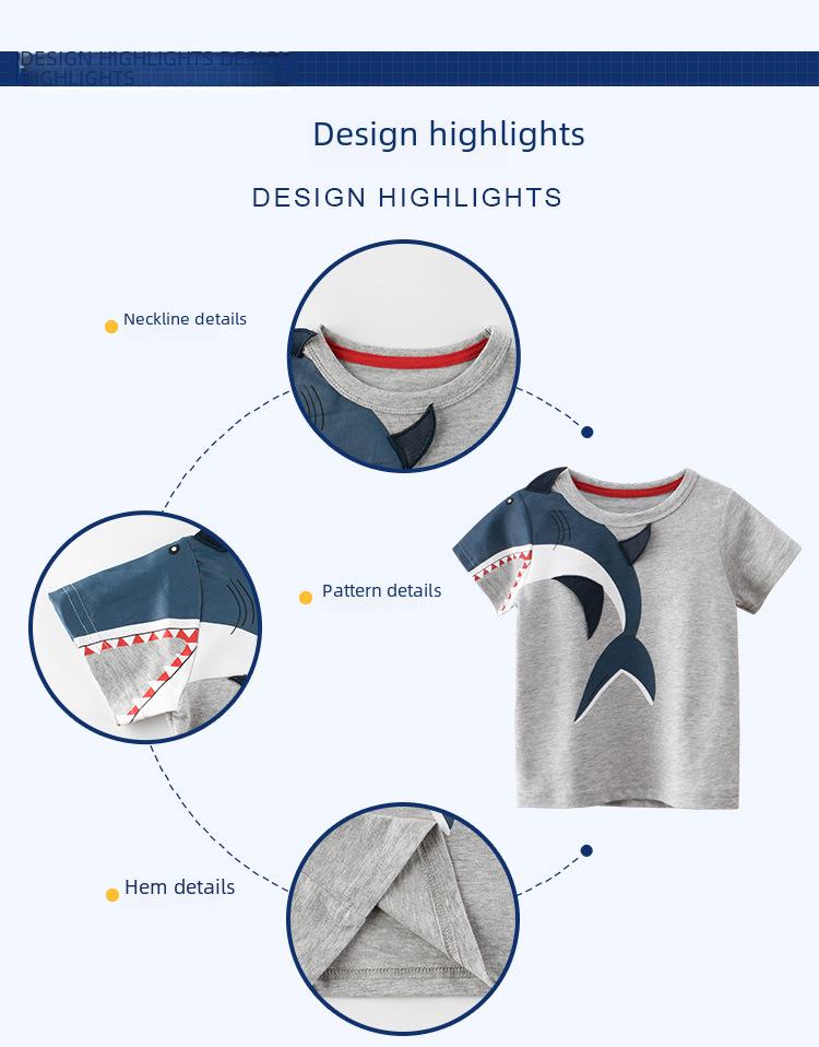 2025 Детская корейская футболка с коротким рукавом - повседневная одежда для мальчиков